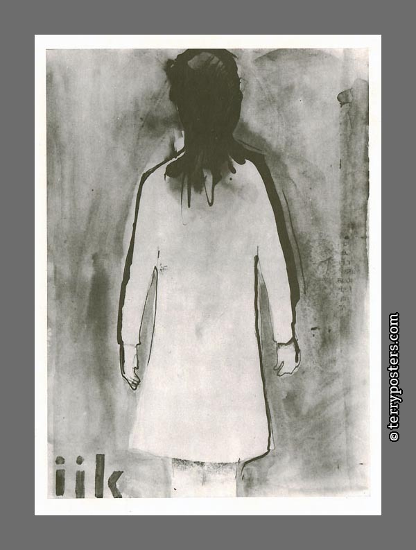Dívka (ijk): tuš a akvarel: 23,5 x 14,1 cm; 1967