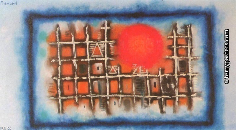 Krajina se sluncem: olej, plátno 44x79 cm; 1966