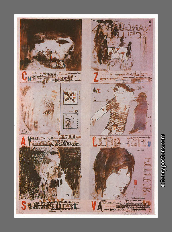 Pestrý týden: barevná litografie; 63 x 43 cm; 1966