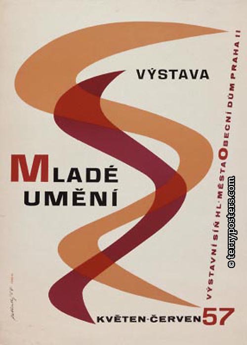 Výstava mladé umění; výstavní plakát; 1957