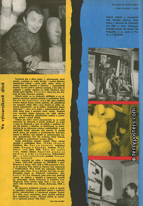 Ve výtvarníkově dílně (Text a foto: Jan Pilát) -  Filmové novinky 12 / 1962