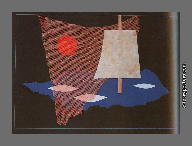 Balada o námořníkovi: koláž, lepenka 35 x 49 cm; 1961 (scénický návrh)