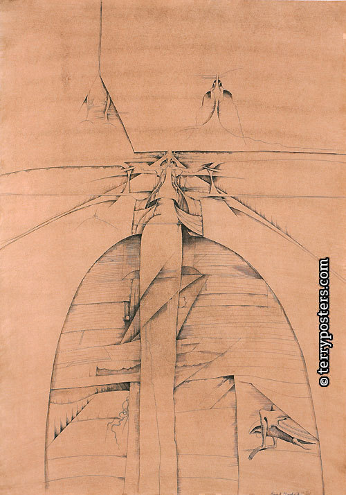 Kresba I, 1967 / perokresba tuší, akvarel, papír, 882 x 622 mm /