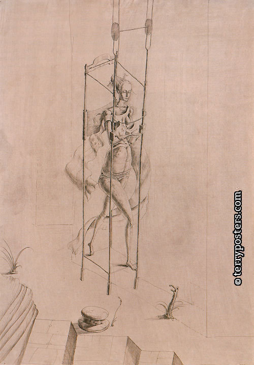 Kresba I, 1967 / perokresba tuší, akvarel, papír, 880 x 622 mm /