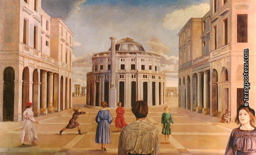 Ideální náměstí, 1984 / olej, plátno, 260  x 160 cm /