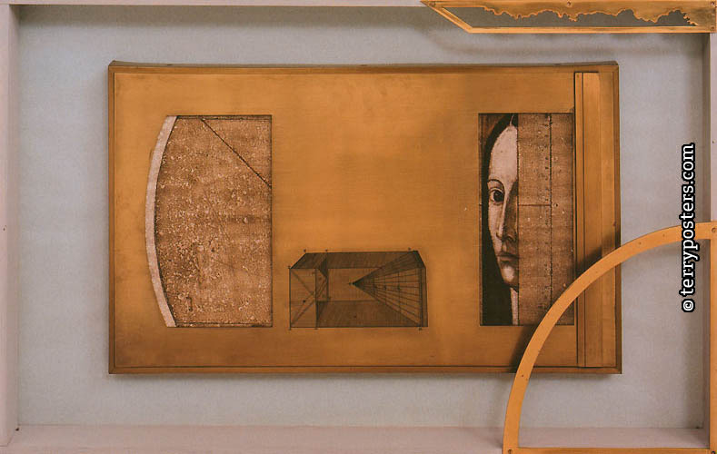 Giorgione Oxymor, 1966-1973 /  kombinovaná technika, mosaz, 72 x 42 cm /