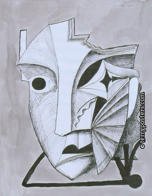 Maska, 2005 / kresba, papír, 57 x 40 cm /