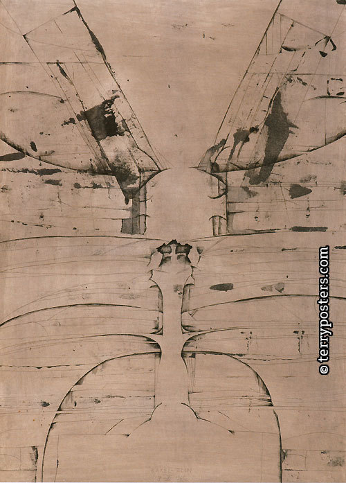 Brána, 1965 / kresba, papír, 84 x 70 cm /
