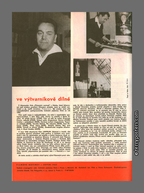 Ve výtvarníkově dílně (foto a text: Jan Pilát) Filmové novinky: 8 / 1963