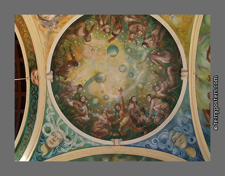 Detail nástěnné malby: Kolonáda Mariánské lázně