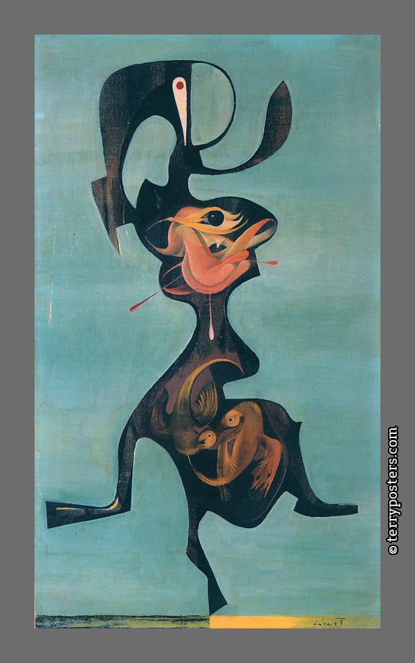 Pomník ptákům: olej, plátno, 56 x 32 cm; 1949