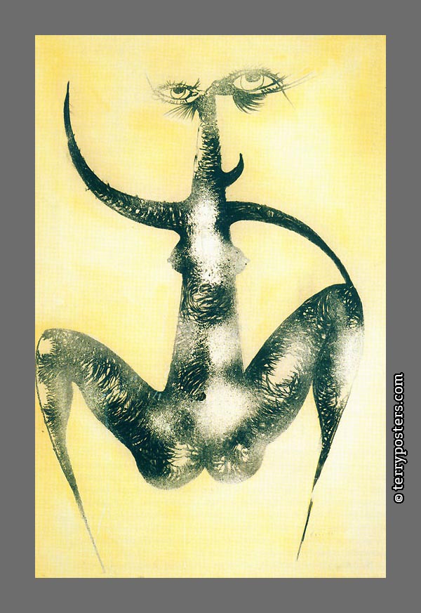 Gigue: smývaná kresba uhlem, papír, 94 x 62 cm; 1949