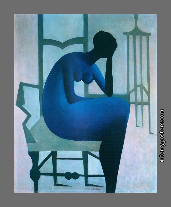 Sedící ticho: olej, plátno, 62 x 50,5 cm; 1956