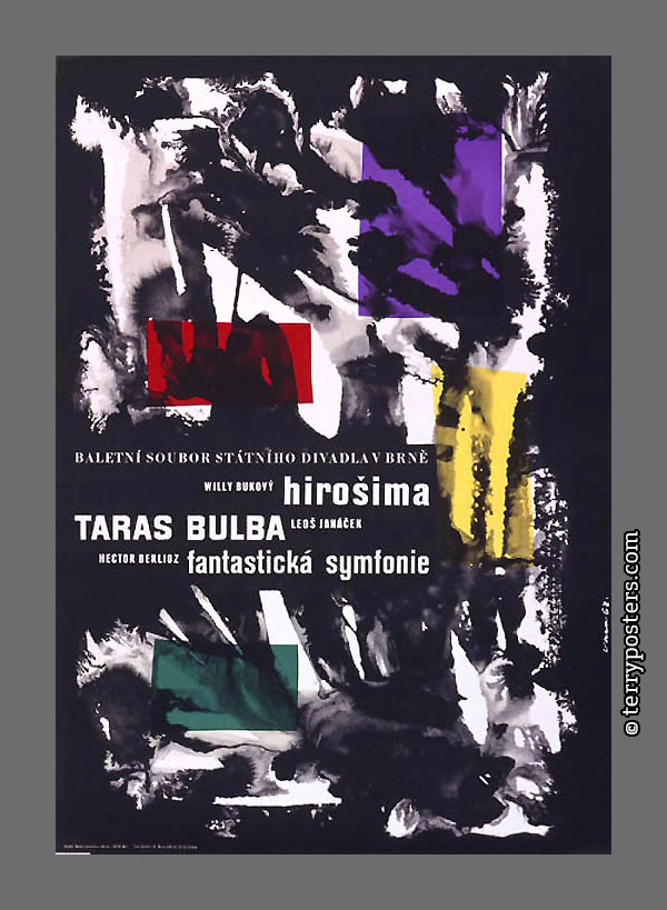Hirosima - Taras Bulba; divadelní plakát; 1963