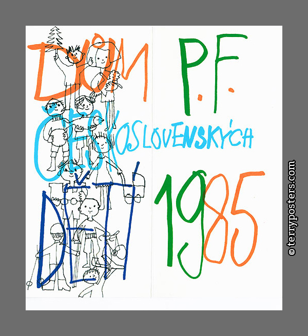 PF 1985 - Dům československých dětí; 21 x 20 cm
